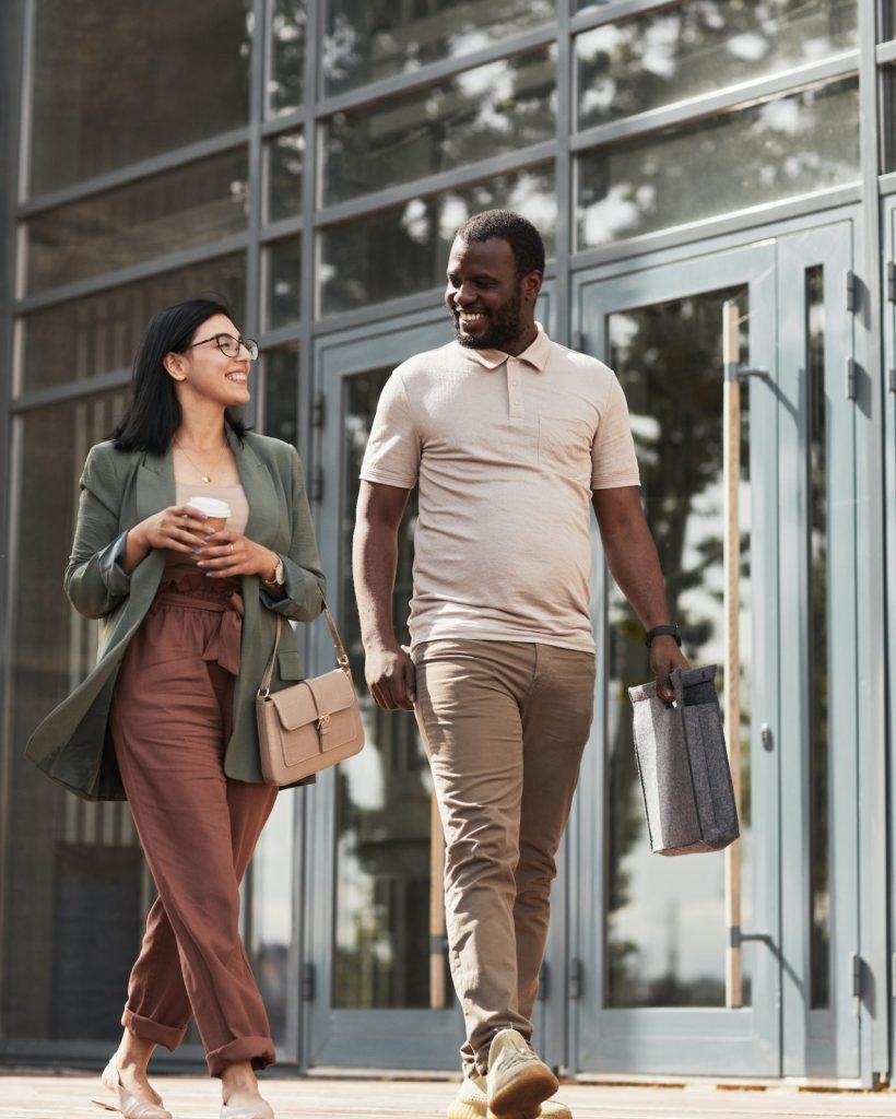 Two Business Colleagues Walking in City